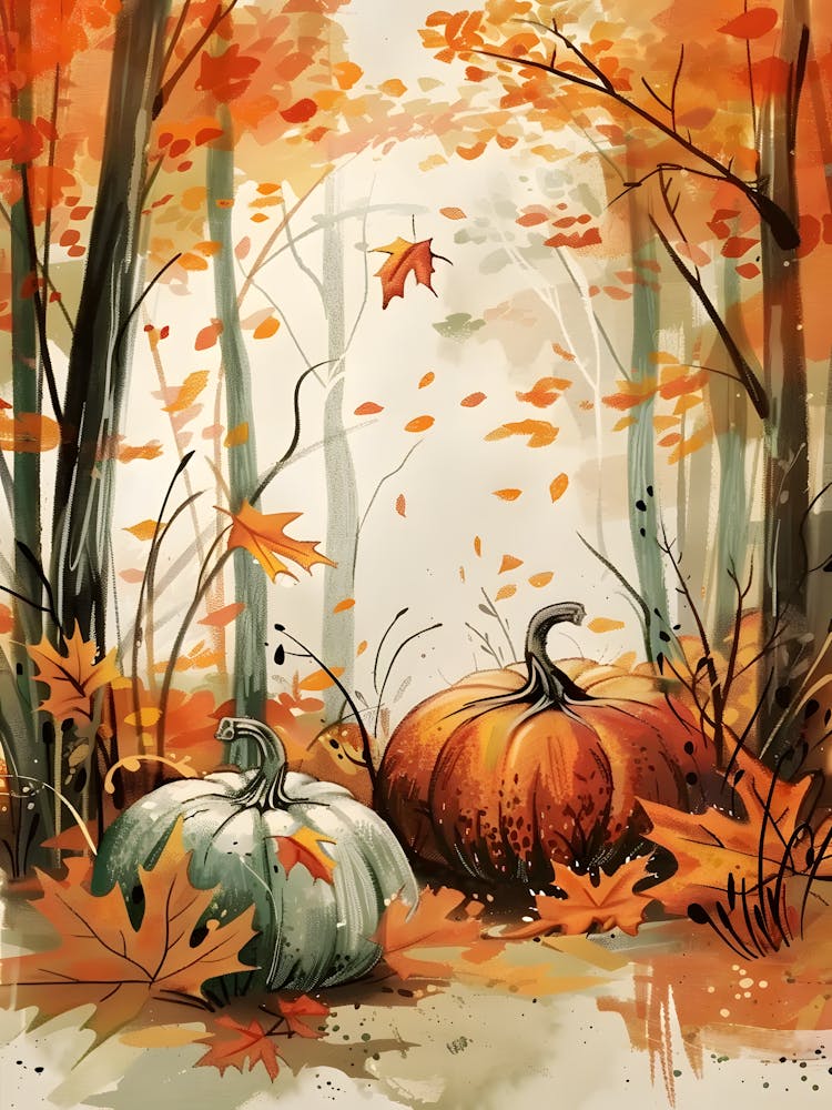 13 Fall Autumn Fall Leaves Pumpkin