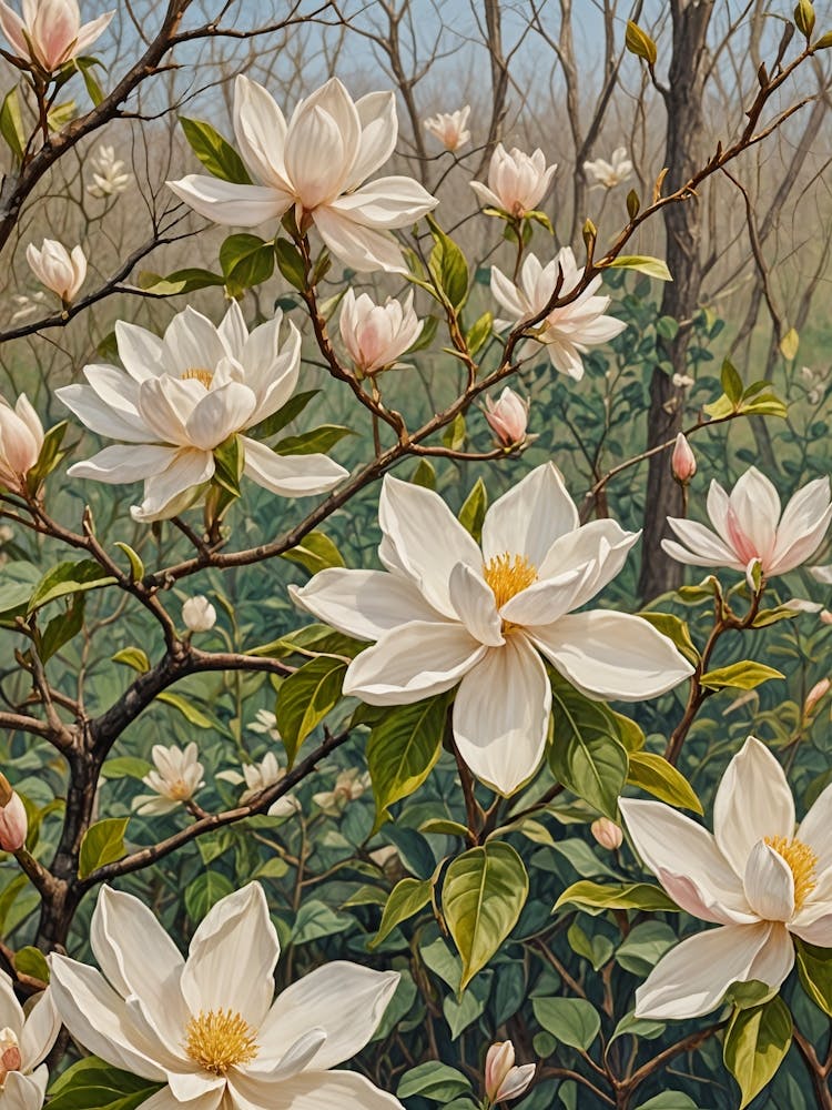 Magnolien in voller Blüte