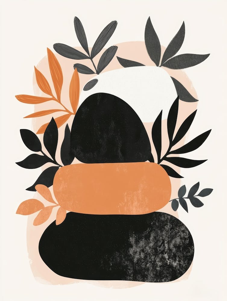 Black And Orange Abstract Painting