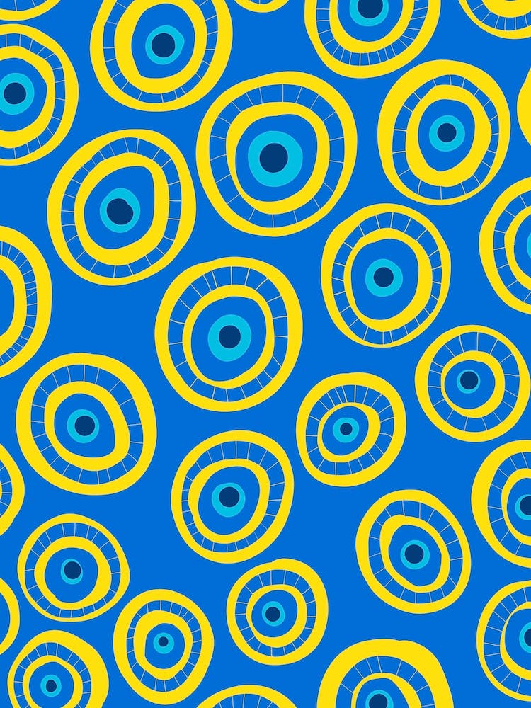 Abstract Yellow And Blue Circles