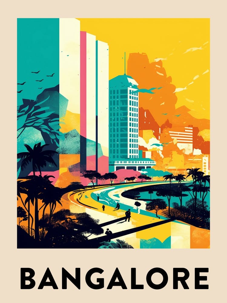 Bangalore 2 Vintage Travel Poster