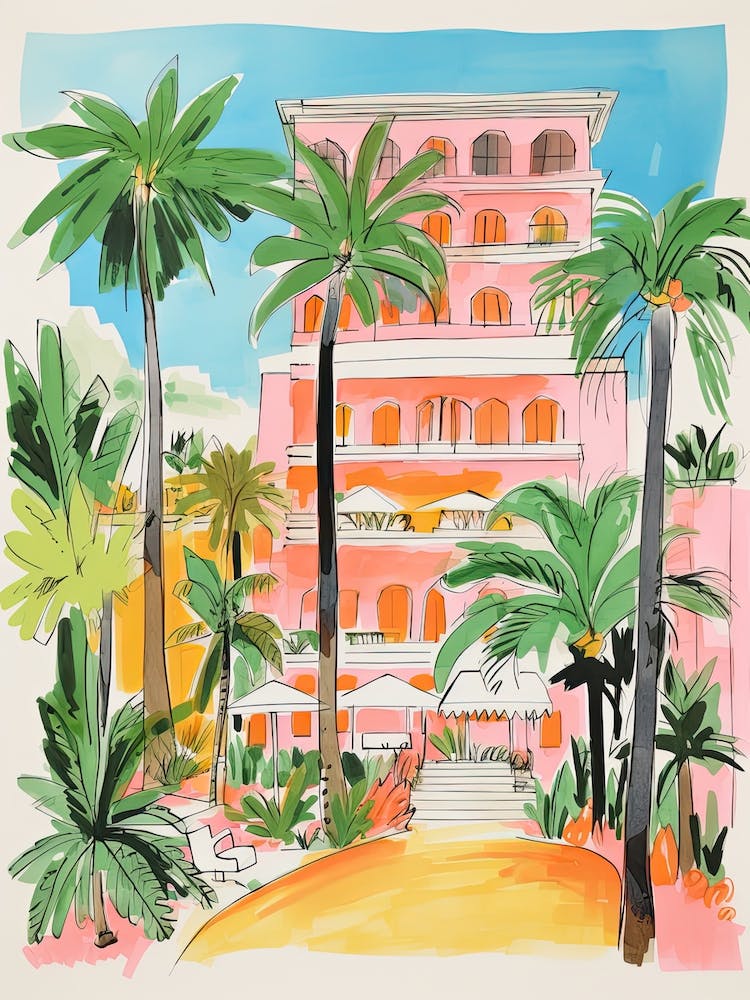 The Palms Hotel & Spa   Miami Beach, Florida   Resort Storybook Illustration 1