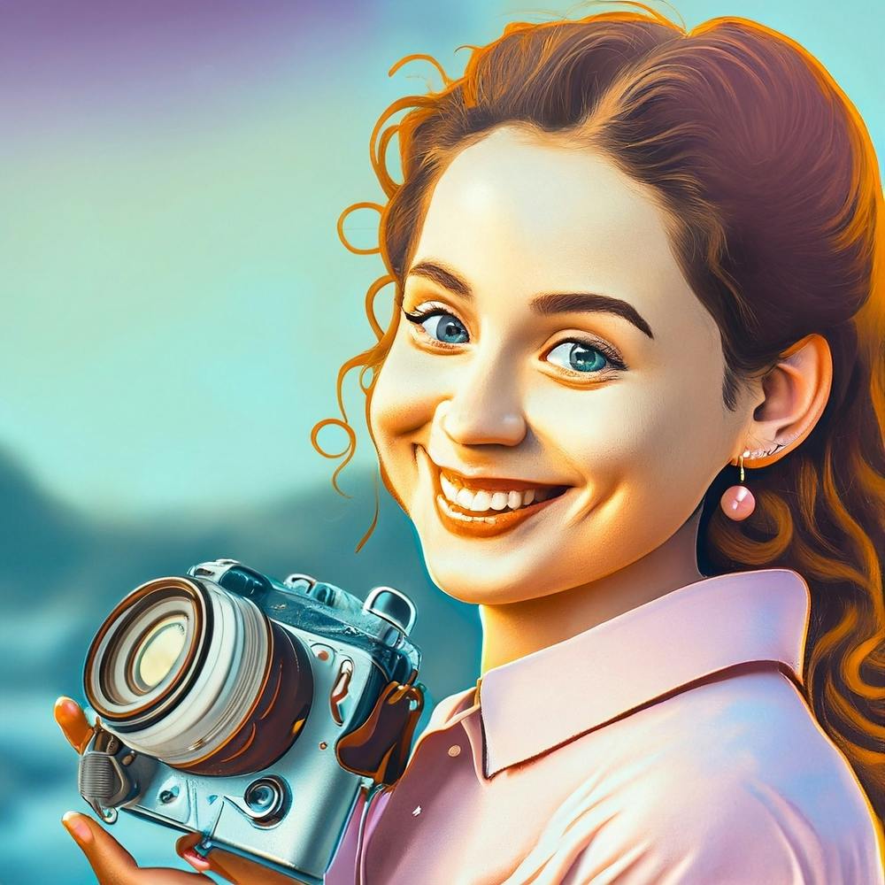 Portrait Of A Girl Holding A Camera