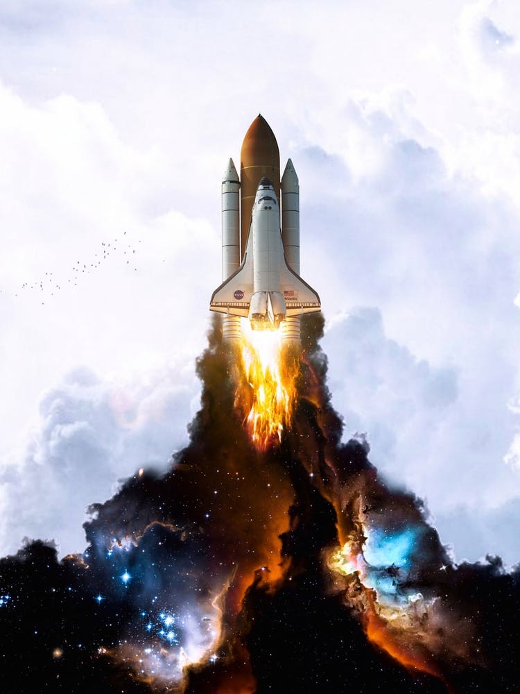 Space Launch Rocket Galaxy Universe