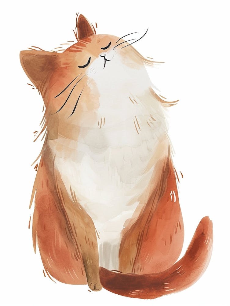 Turkish Van Cat Clipart Illustration 6