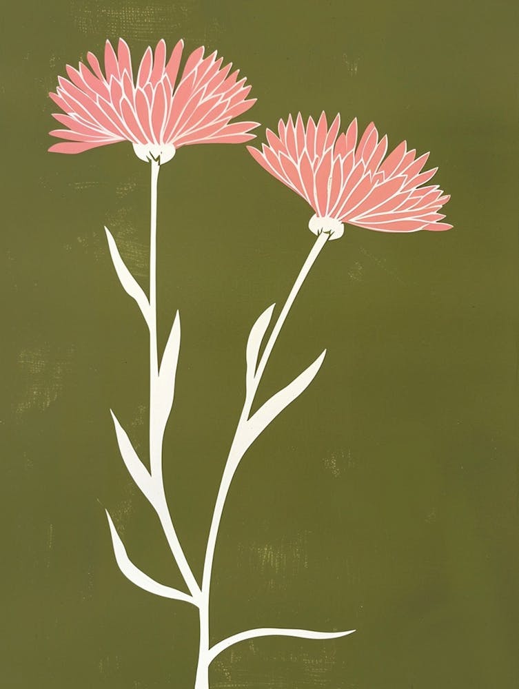 Pink & Green Asters 3