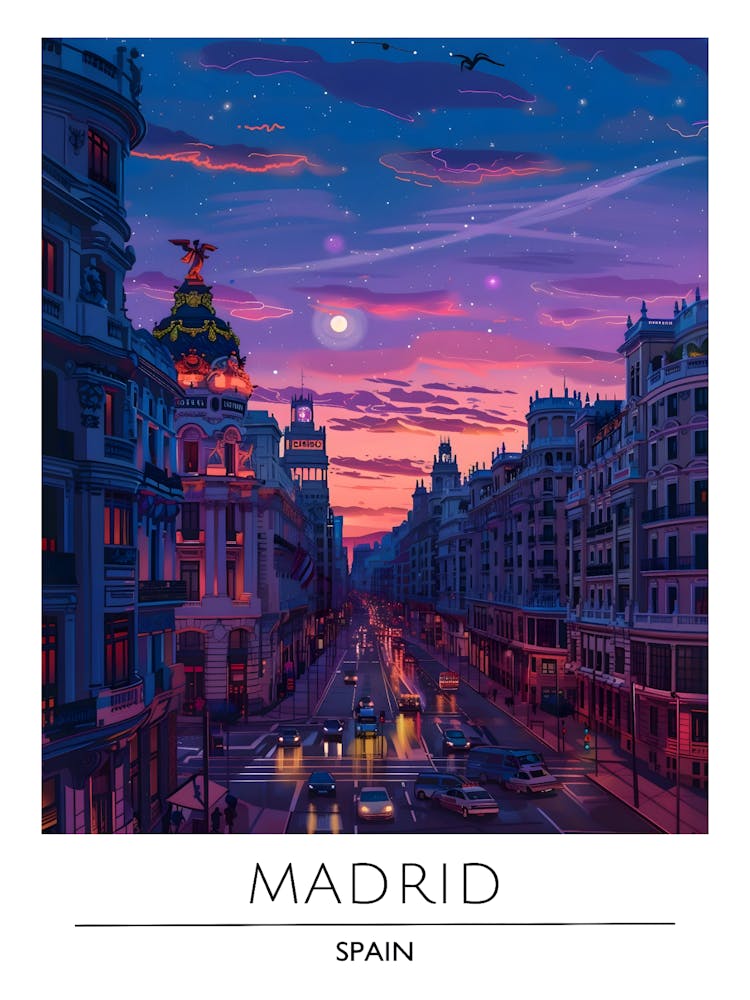 Madrid At Sunset