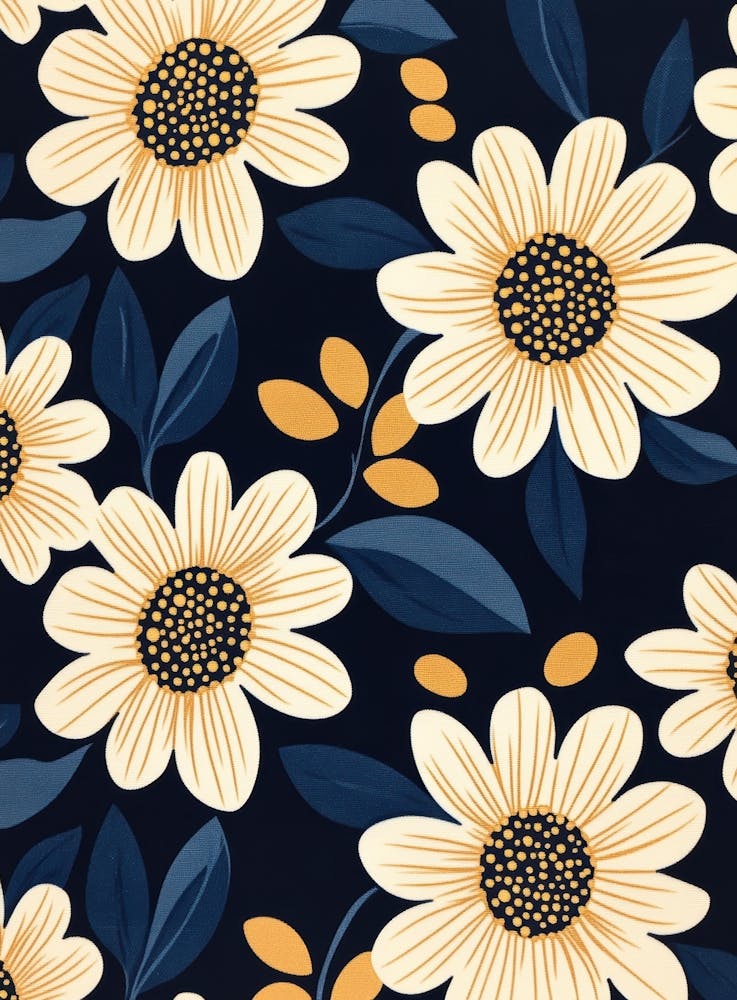 Sunflowers On A Blue Background 1