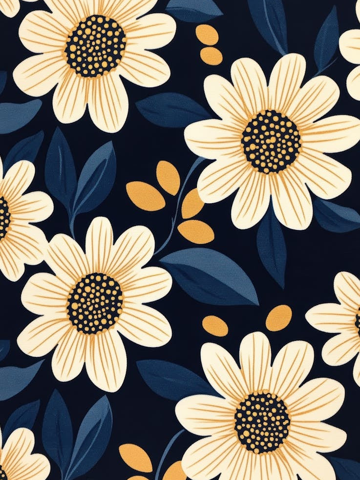 Sunflowers On A Blue Background 1