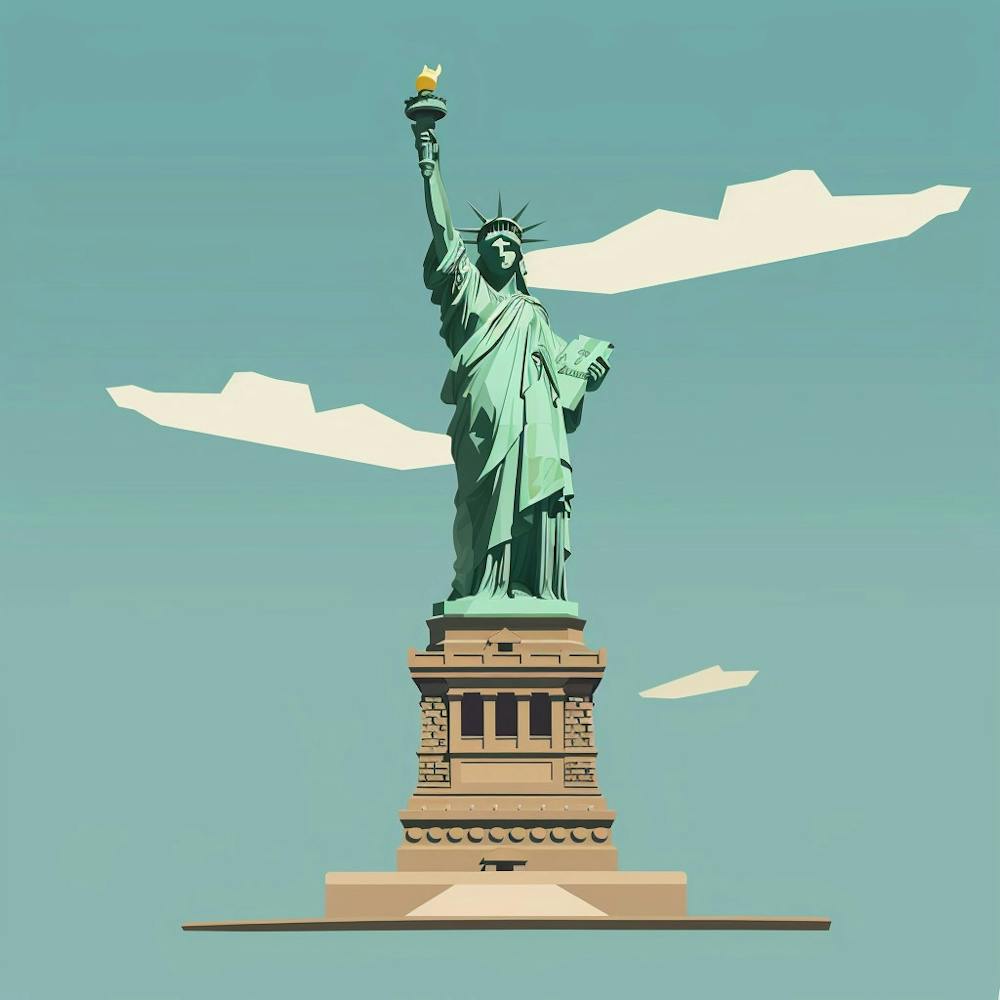 A Statue Of Liberty In New York Minimal Illustra 1719922963 3