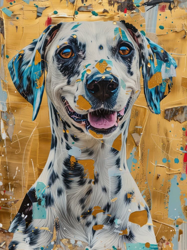 Dalmatian Dog Gold Effect Collage 4