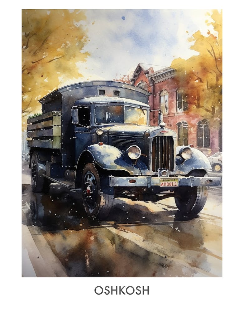 Oshkosh Watercolor 1travel Poster