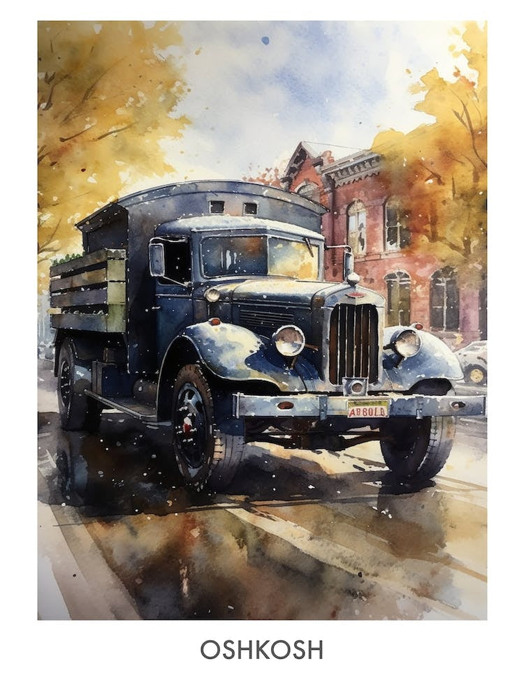 Oshkosh Watercolor 1travel Poster