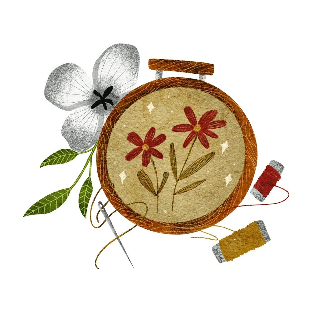 Embroidery Hoop with floral