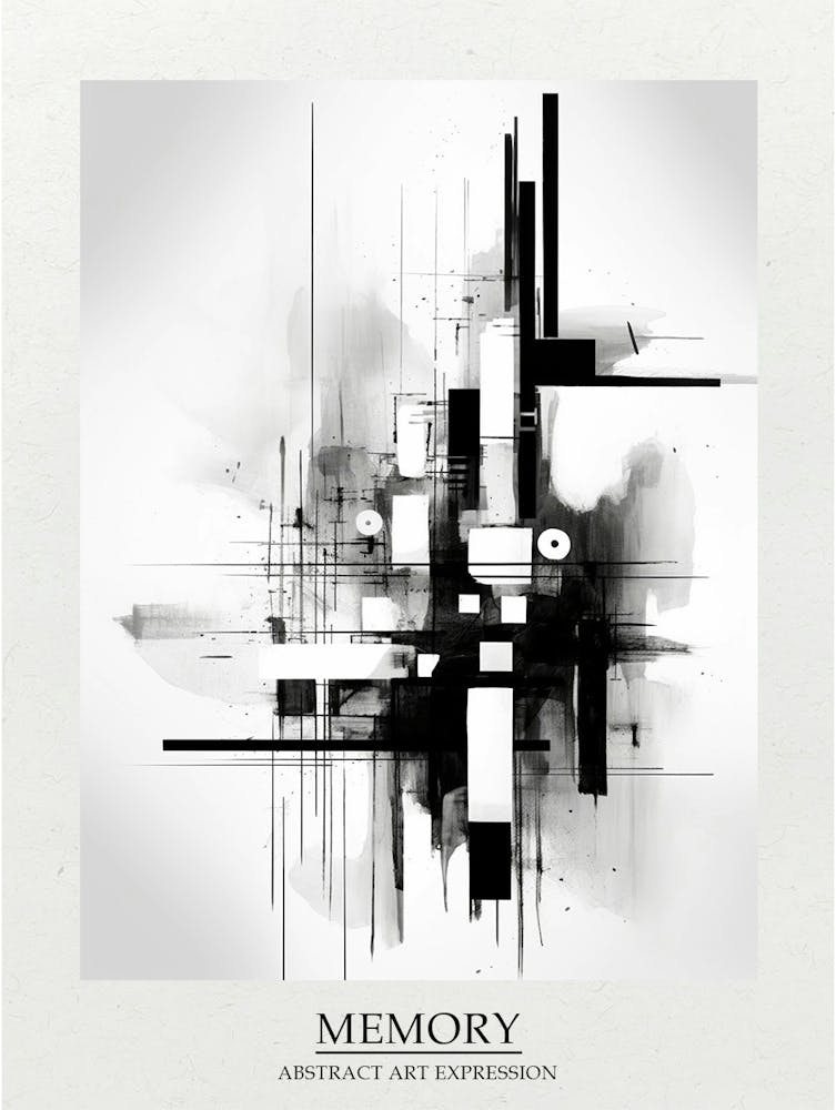 Memory Abstract Black And White 4 Poster