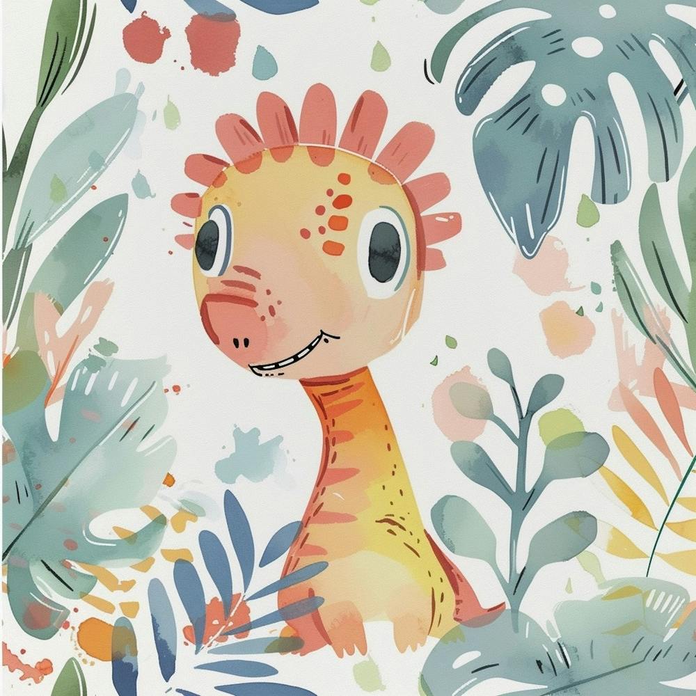 Cute Muted Pasteldilophosaurus Dinosaur  1