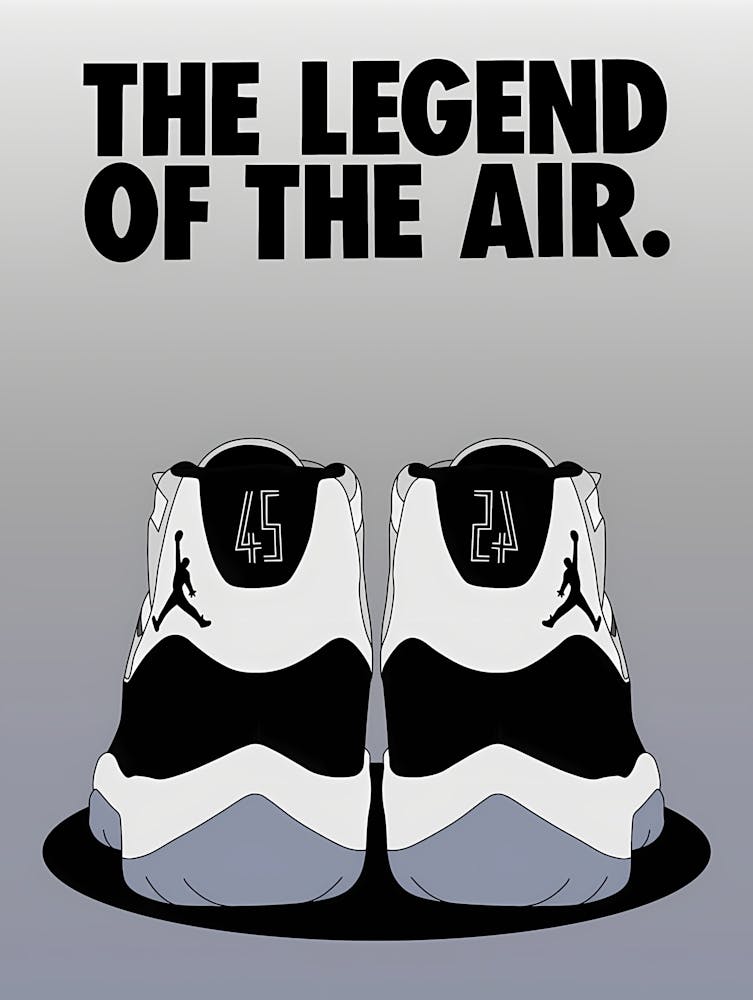 Legend Of The Air - Air Jordan 11 artwork - basketball sneaker illustration