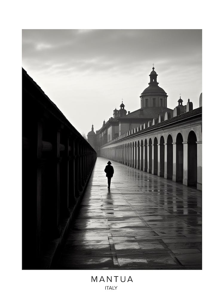Poster Of Mantua, Italy, Black And White Analogue Photography 4