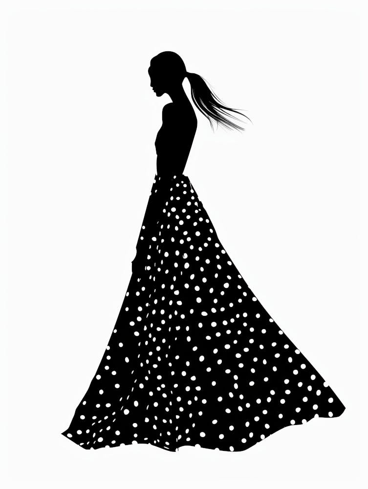 Silhouette Of A Woman In A Dress