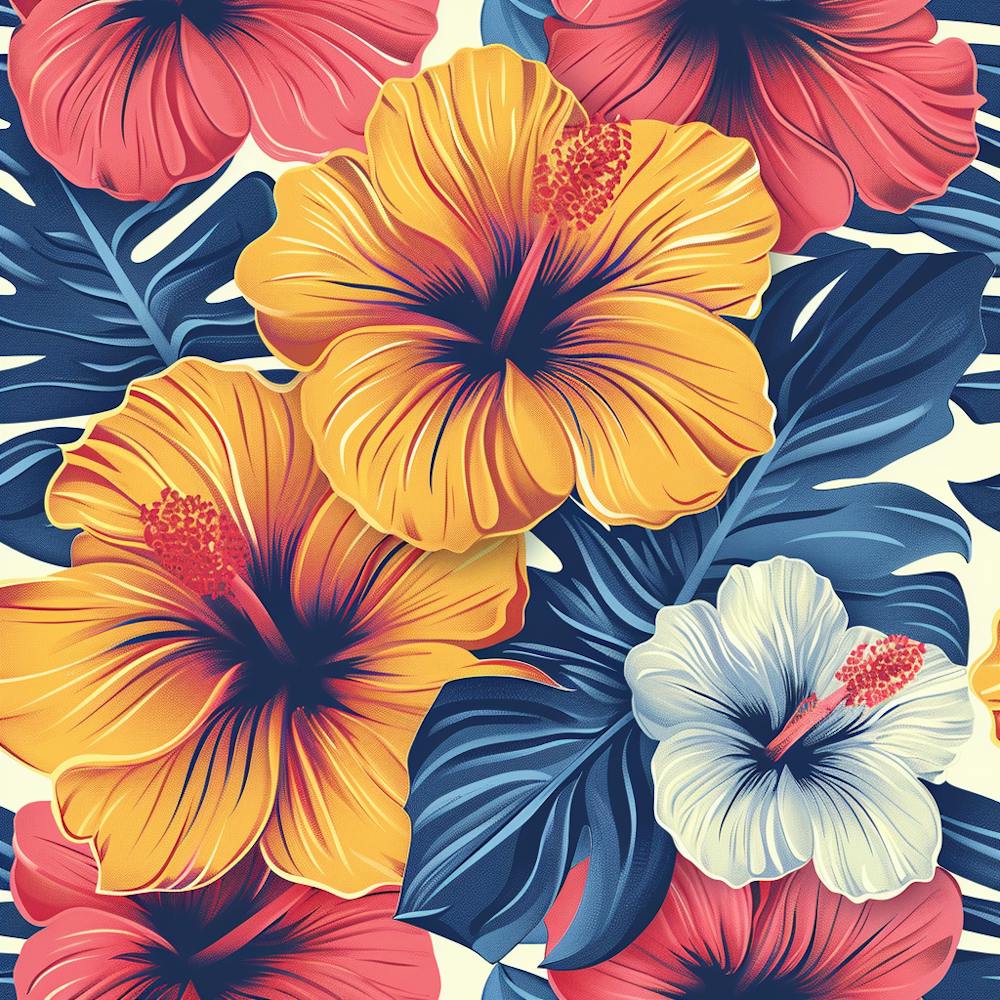 Hibiscus Seamless Pattern