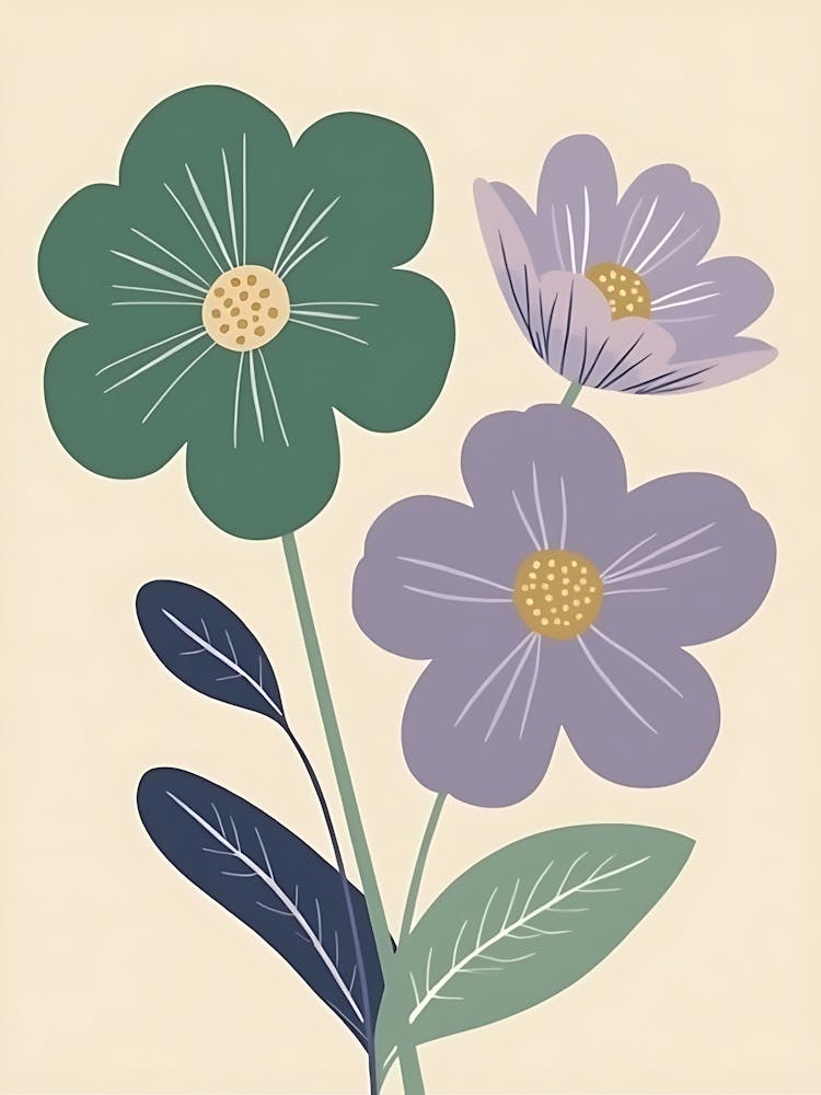 Flowers On A Beige Background 1