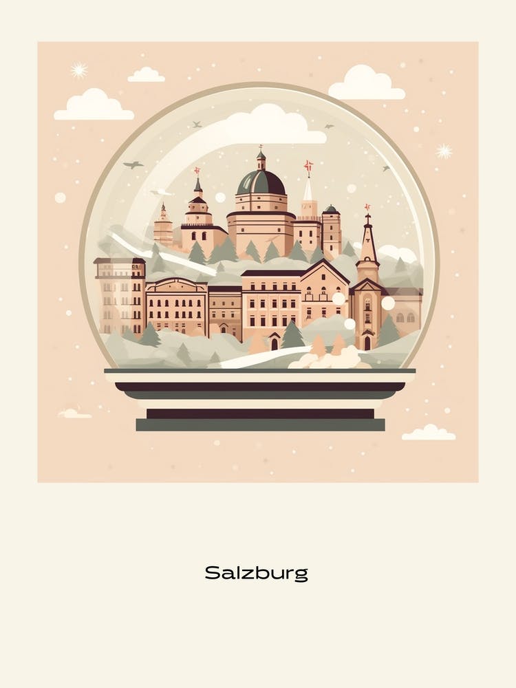 Salzburg Austria 5 Snowglobe Poster