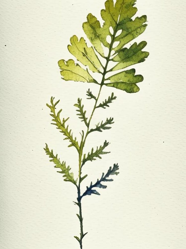 Wood Betony Leaf Minimalist Watercolour 3