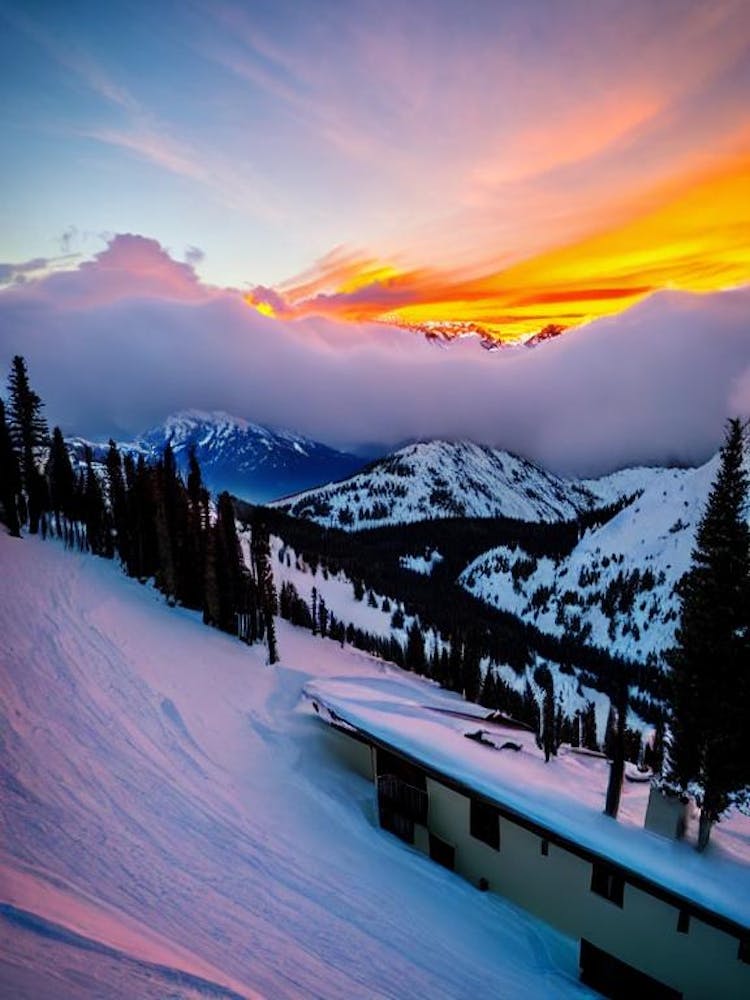 Las Leñas, Argentina Sunrise Skiing Poster