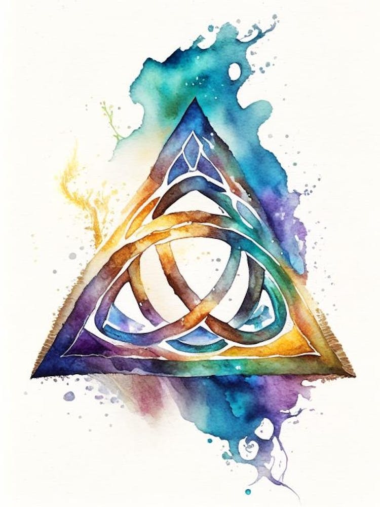 Triquetra, Symbol, Third Eye Watercolour 1