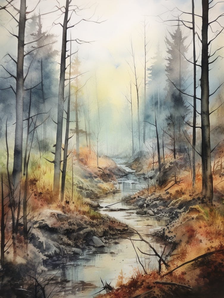 Autumn Forest Landscape The Harz National Park Germany