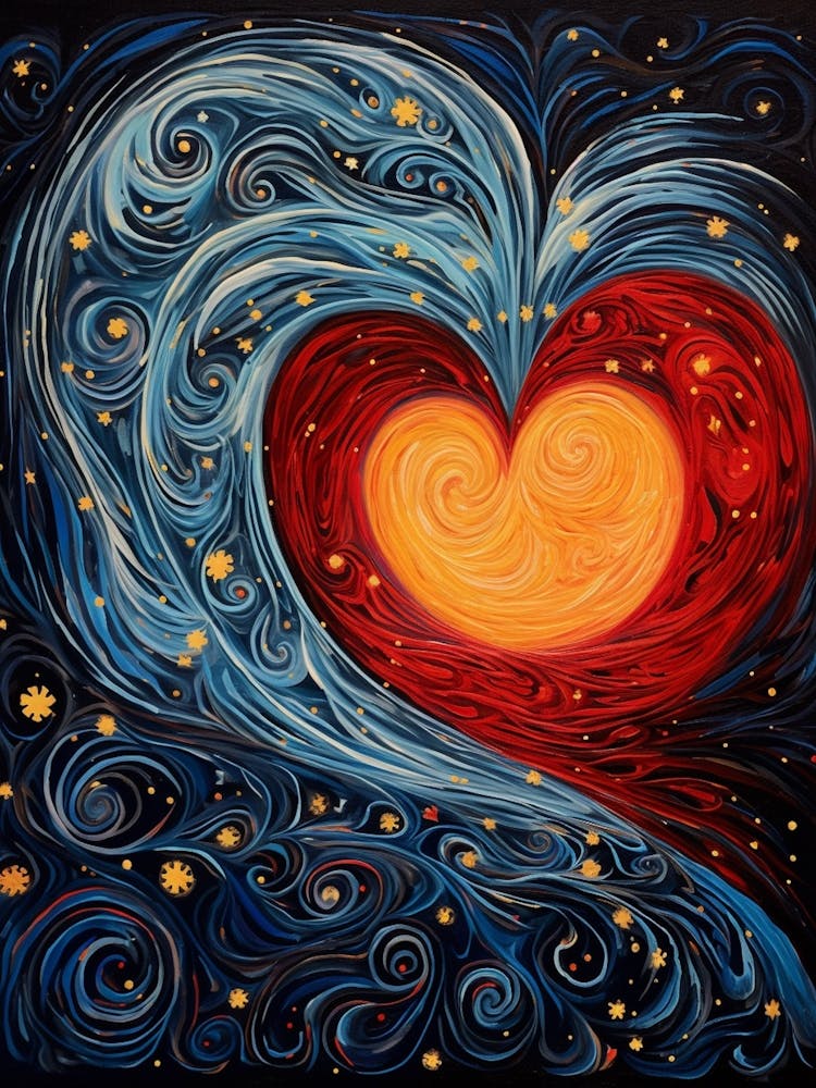 Van Gogh Inspired Heart Swirls 1