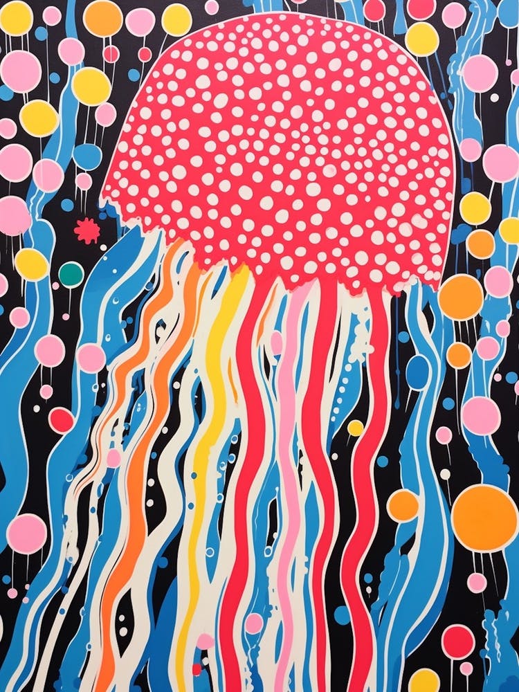 Polka Dot Pop Art Jelly Fish 1