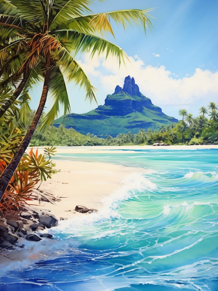 A Painting Of Matira Beach, Bora Bora French Polynesia 3