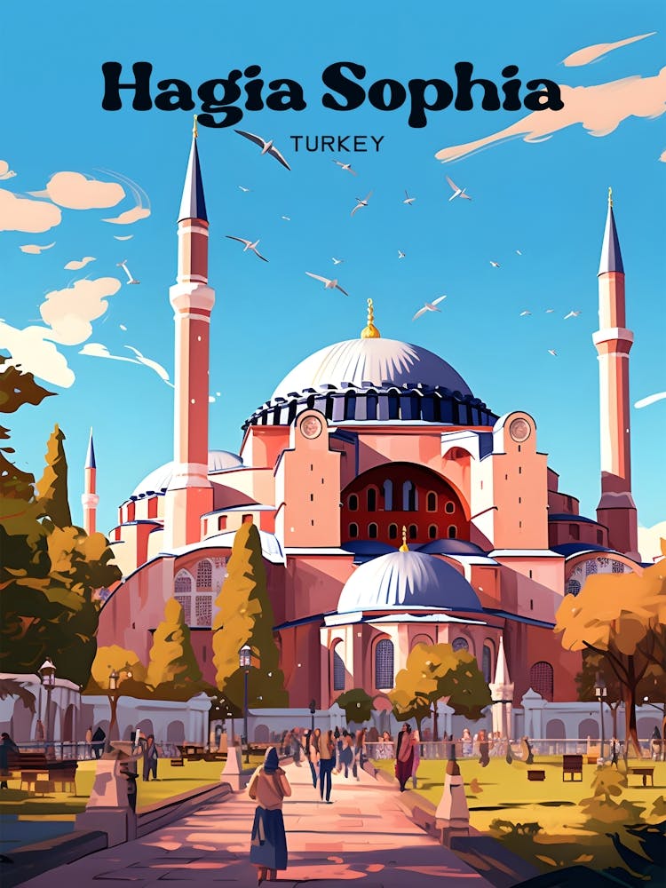 Hagia Sophia Turkey Istanbul Travel Art