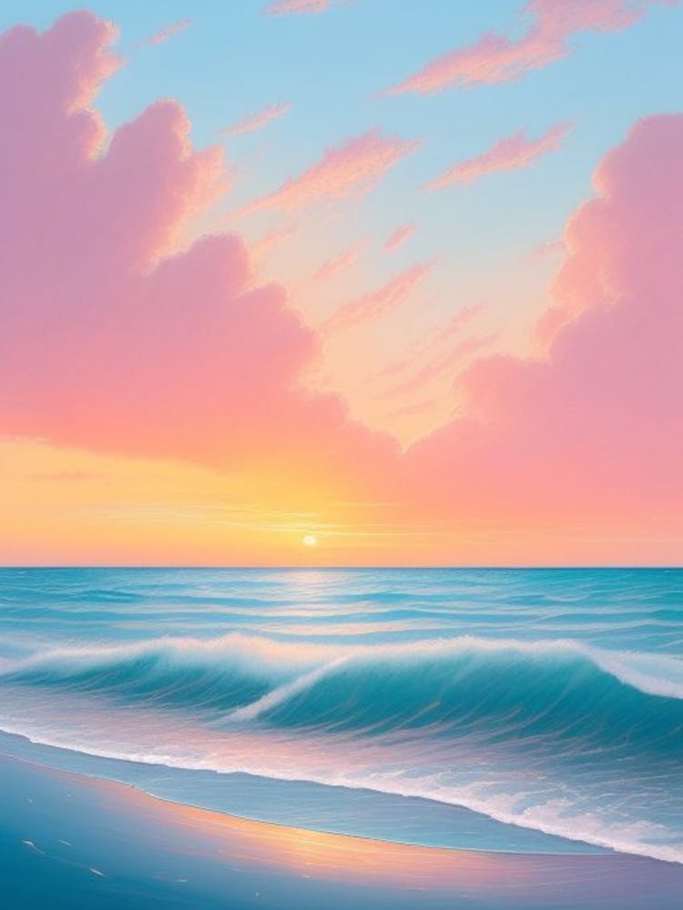 Sunset At The Beach By Person