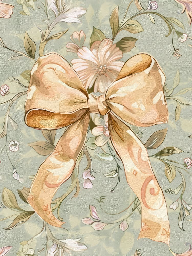 Peach Bow Pattern