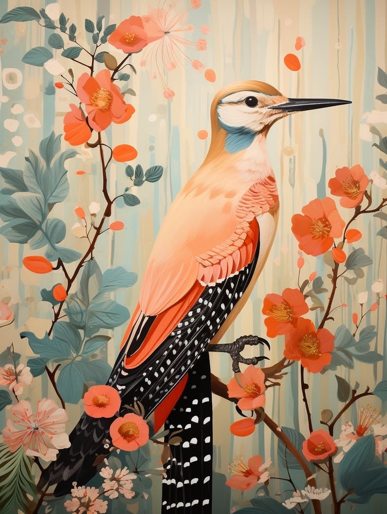 Woodpecker 1 Detailed Bird Painting