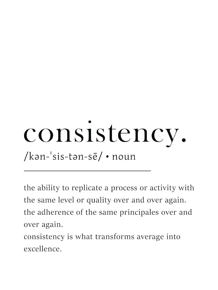 Motivational Print For Entrepreneurs - Consistency Definition