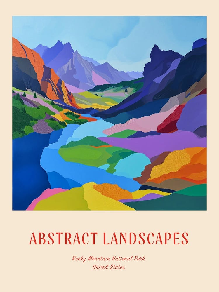 Colourful Abstract Rocky Mountain National Park Usa 3 Poster