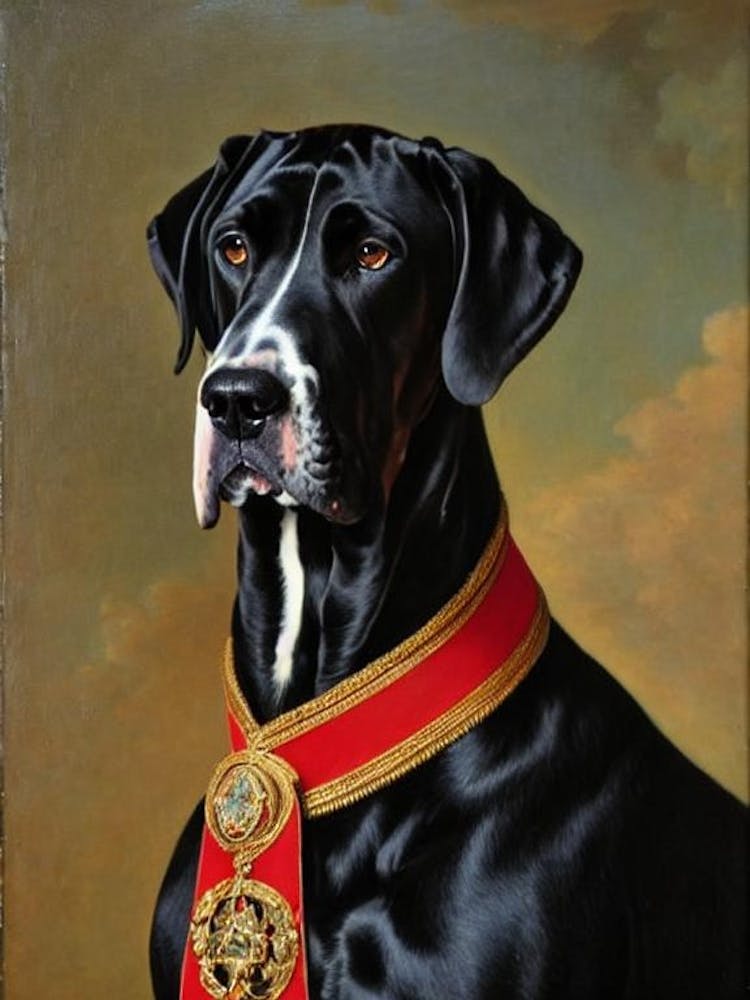 Great Dane 2 Renaissance Portrait Oil Painting