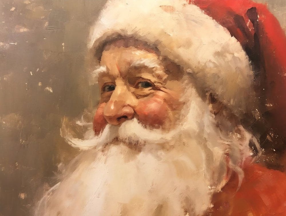 Rustic Santa Portrait, Vintage Christmas Wall Decor, Christmas Printable Wall Art, Printable Winter Decor, Holiday, Christmas Gift