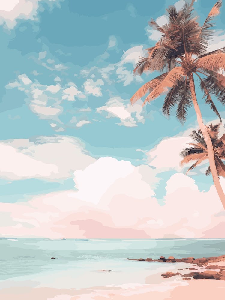 Kaanapali Beach Maui Hawaii Turquoise And Pink Tones 2