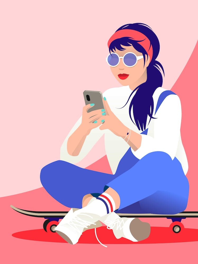 Skater Girl With Sunglasses