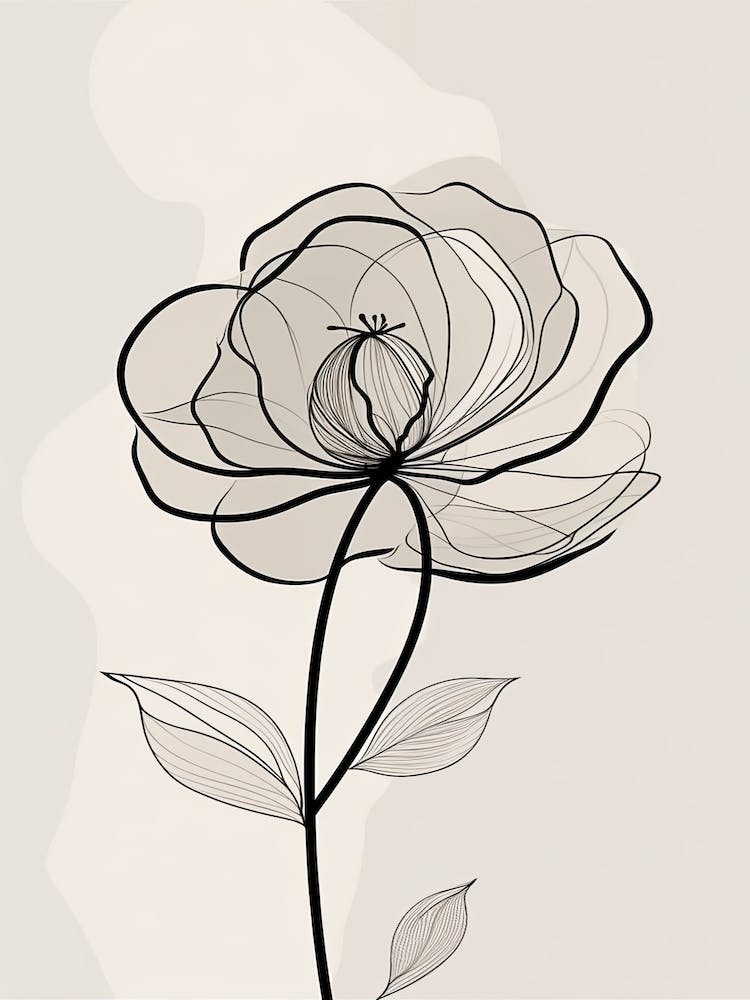 Flower Line Art Abstract 3