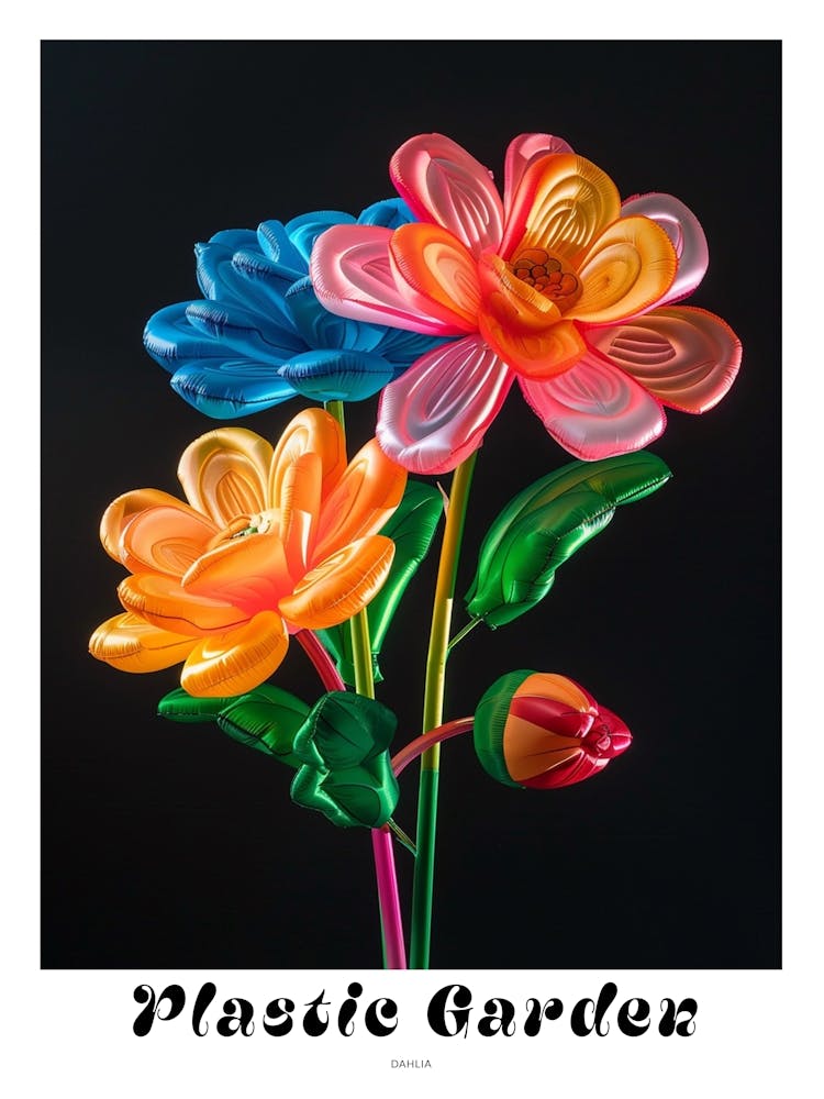 Bright Inflatable Flowers Poster Dahlia 2