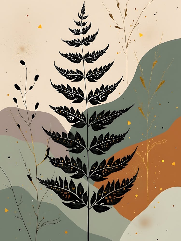 Beige Botanical Artwork for Serene Interiors