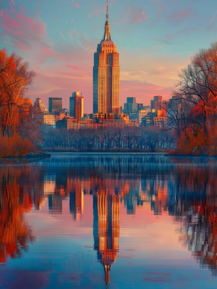 Empire State Building At Sunset