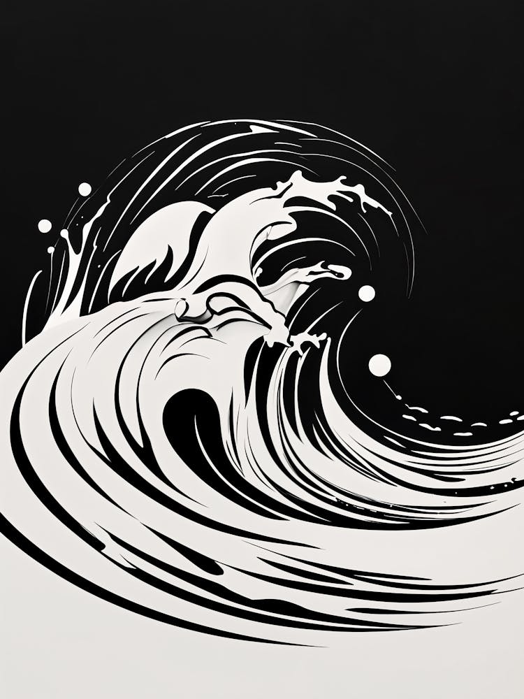 Black And White Wave no5