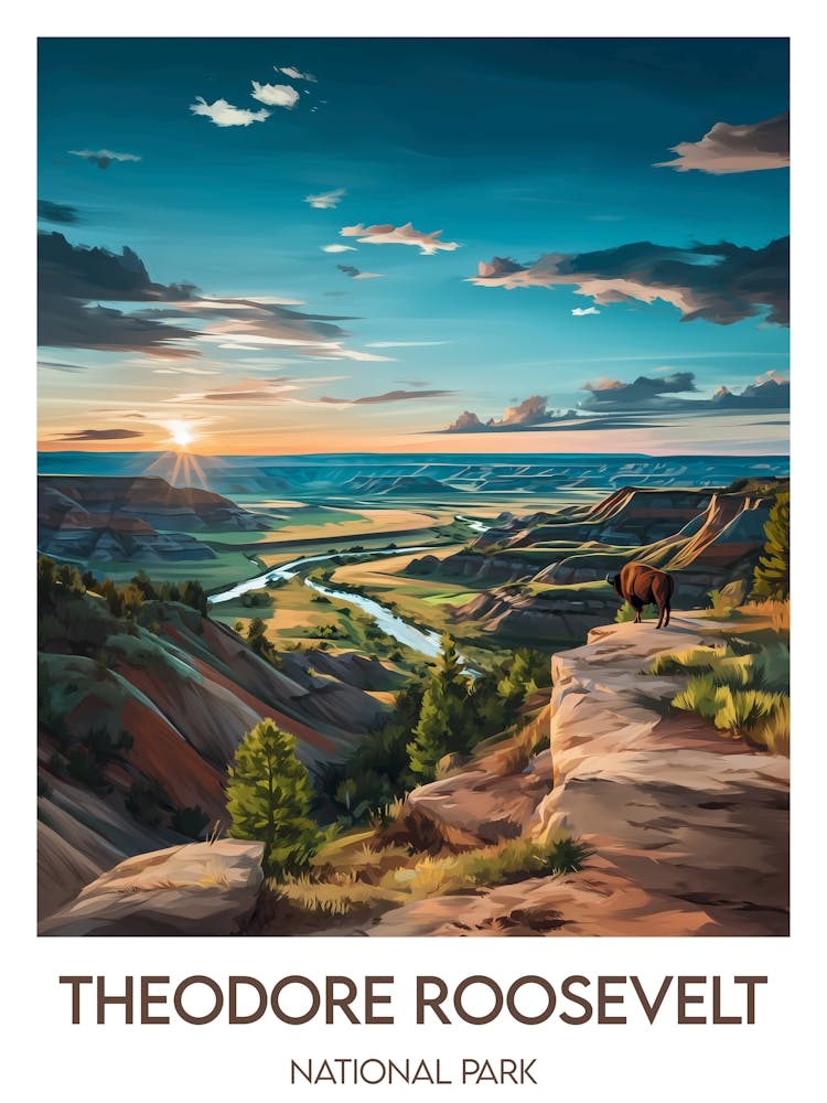Affiche de voyage Theodore Roosevelt National Park