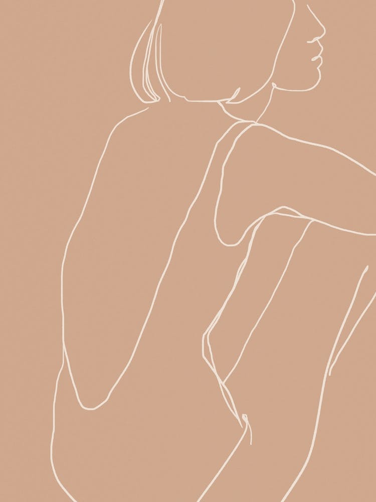 Female Silhouette On Dark Beige